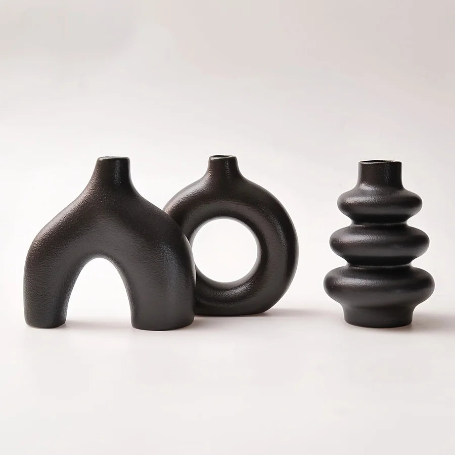 Boho Ceramic Vase Set 3 Pieces