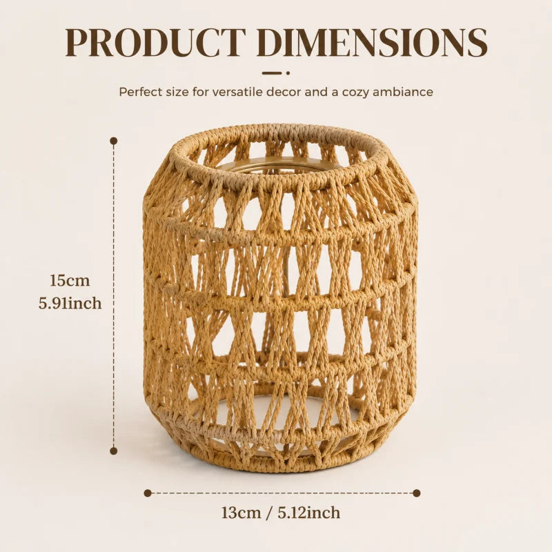 Boho Rattan Dome Pendant Light