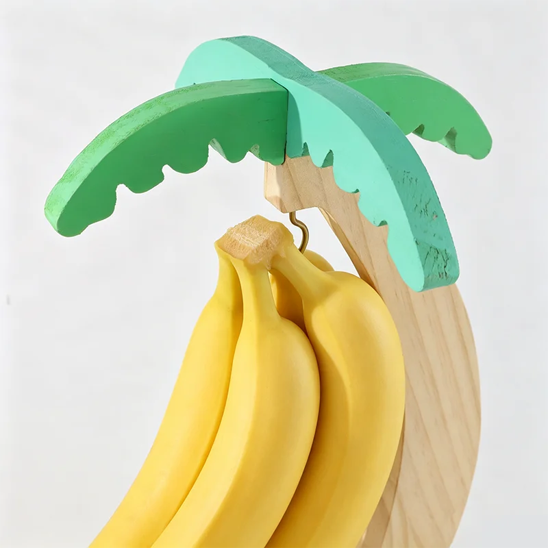 Wooden Banana Holder- Palm Tree Fruit Stand