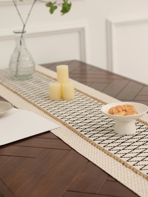 Beige Boho Table Runner