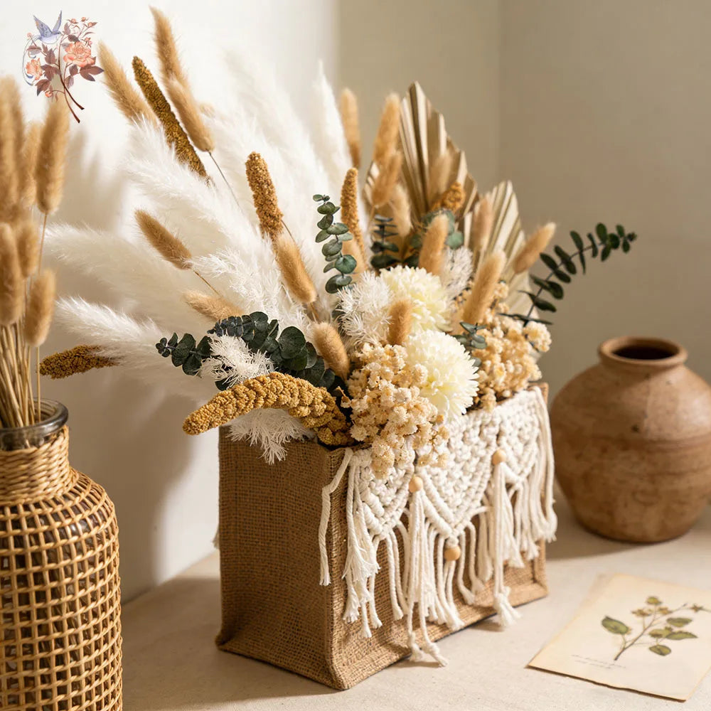 Dried Flower Bouquet with Basquet