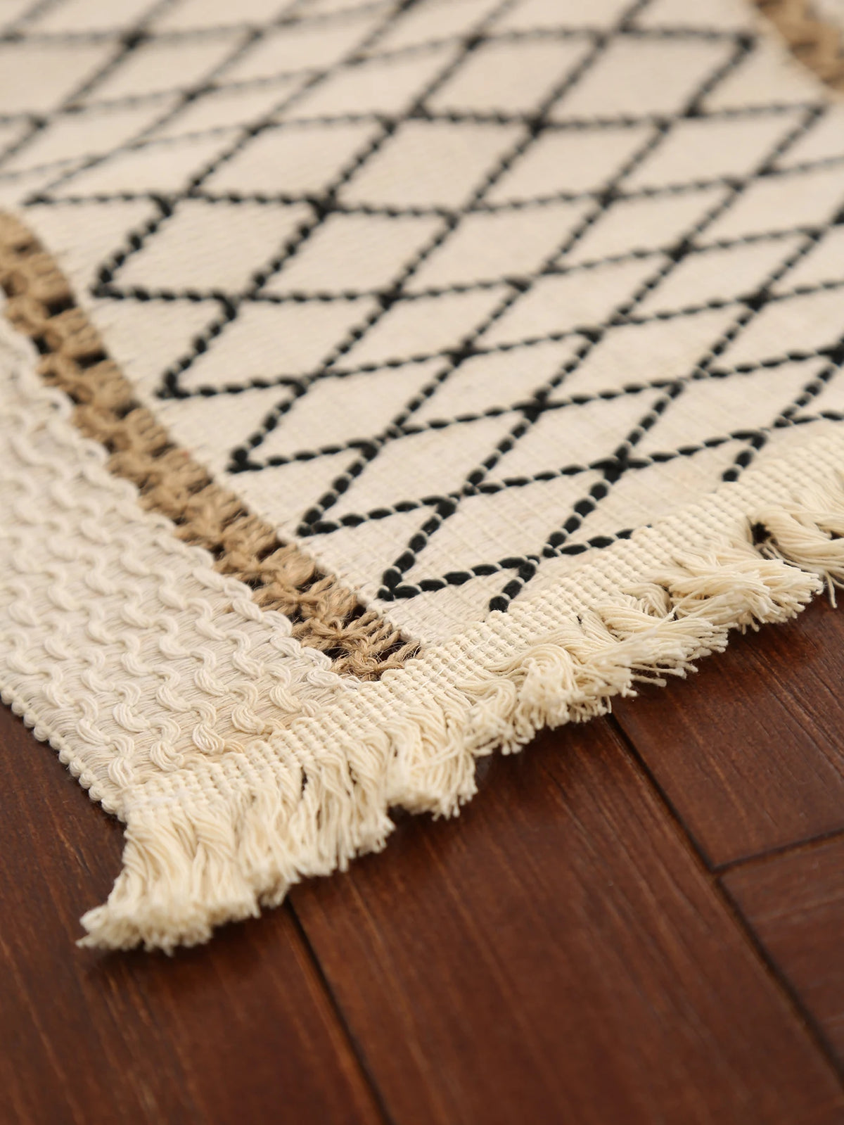 Beige Boho Table Runner