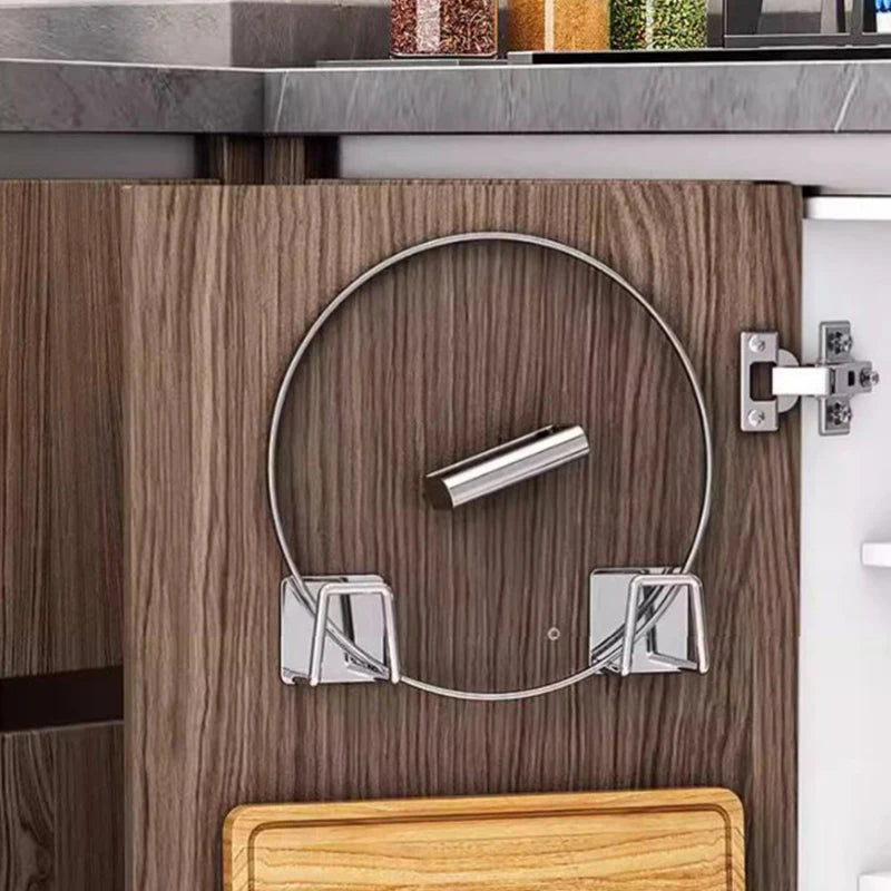 Under Cabinet Pot Lid Holder- Wall Mount Organizer.