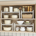 Expandable Kitchen Cabinet Organizer- Stackable Shelf Rack