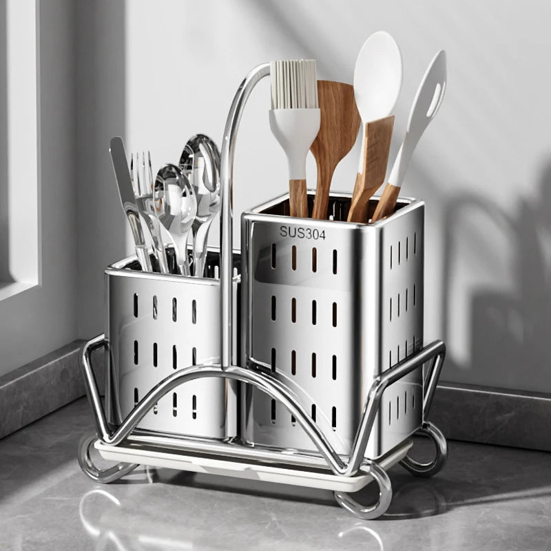 Stainless Steel Utensil Holder- Cutlery Organizer.