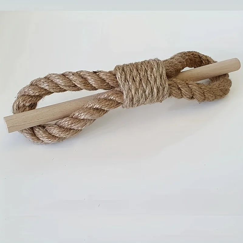 2 pcs Wooden Curtain Tiebacks- Boho Rope Holdbacks