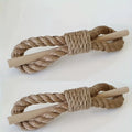 2 pcs Wooden Curtain Tiebacks- Boho Rope Holdbacks