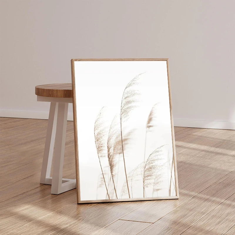 Boho Beach Pampas Grass Wall Art- Set of 3