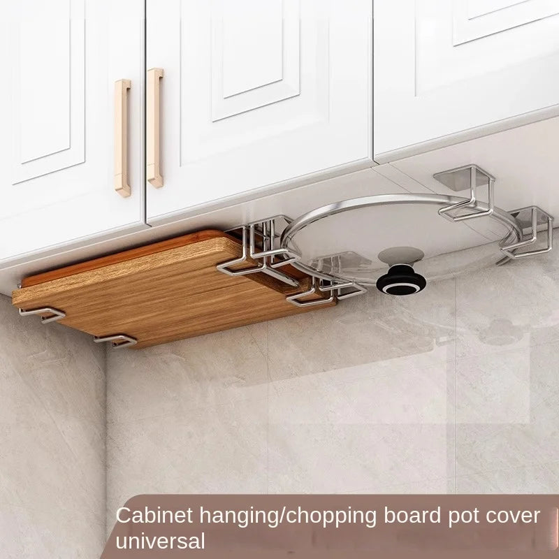 Under Cabinet Pot Lid Holder- Wall Mount Organizer.