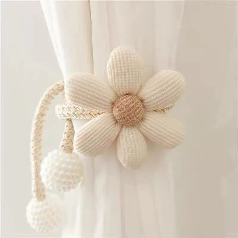 2pcs Flower Curtain Tiebacks- Boho Floral Holdbacks