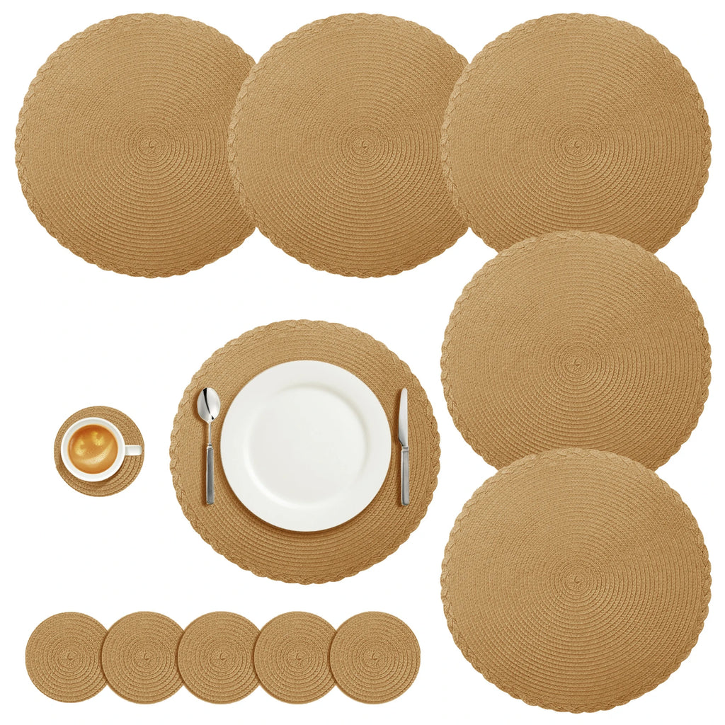 Round Braided Placemats- Set of 6