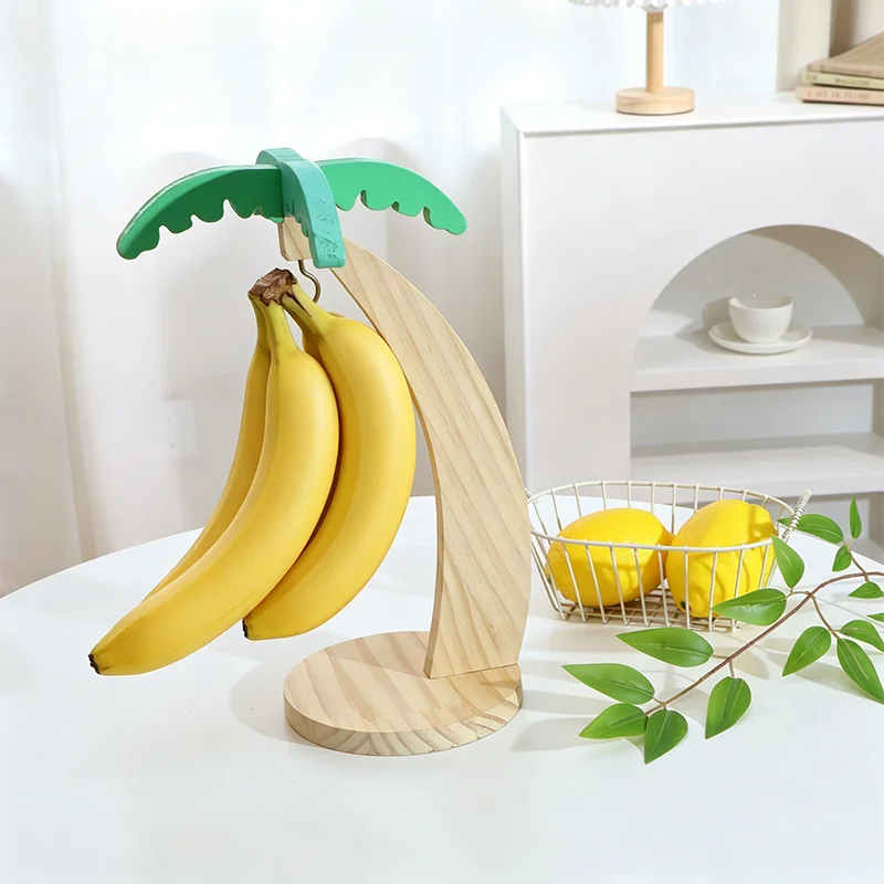 Wooden Banana Holder- Palm Tree Fruit Stand