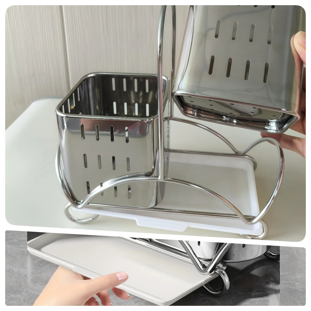 Stainless Steel Utensil Holder- Cutlery Organizer.