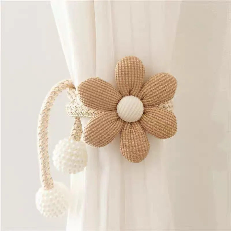 2pcs Flower Curtain Tiebacks- Boho Floral Holdbacks